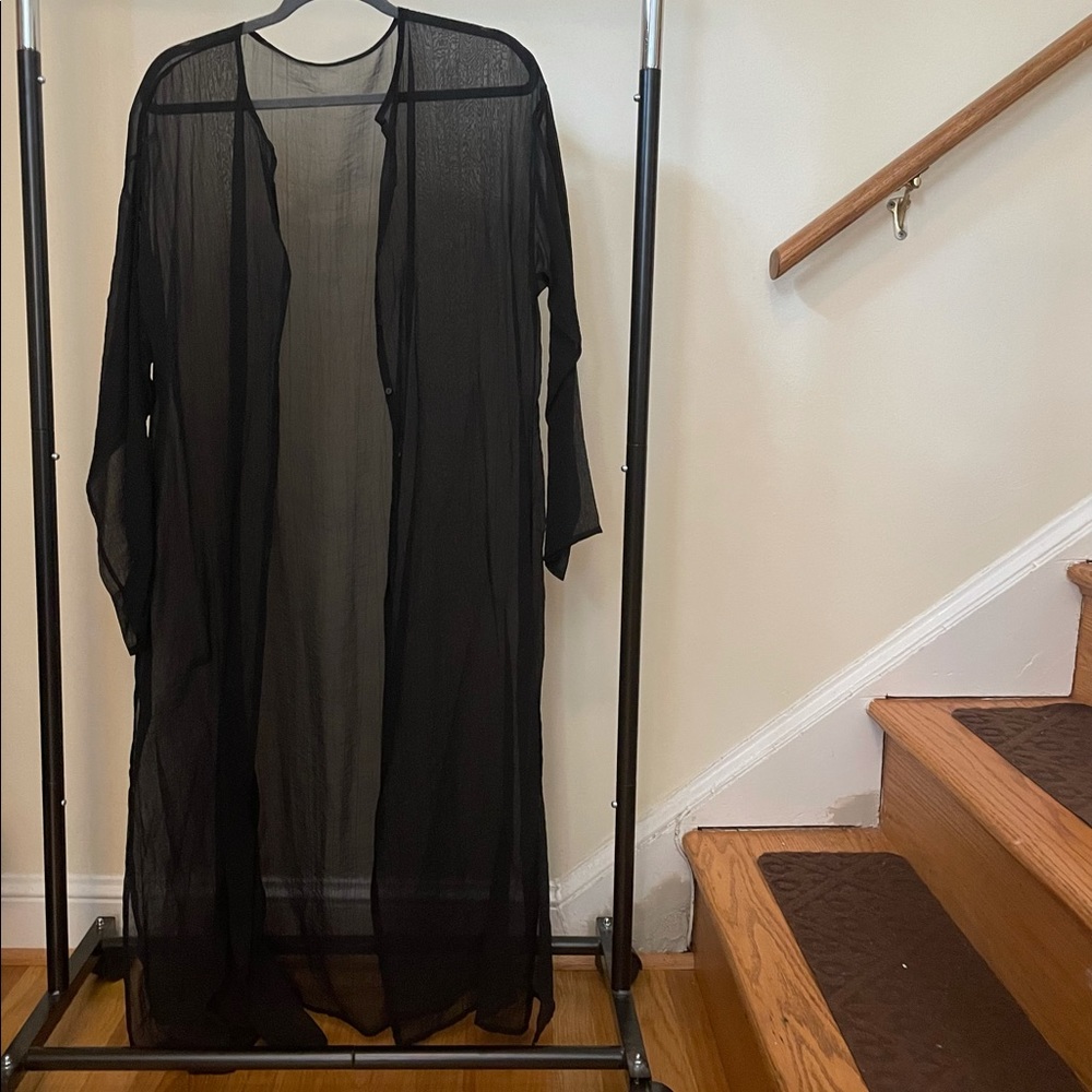 Long Black Sheer Cardigan